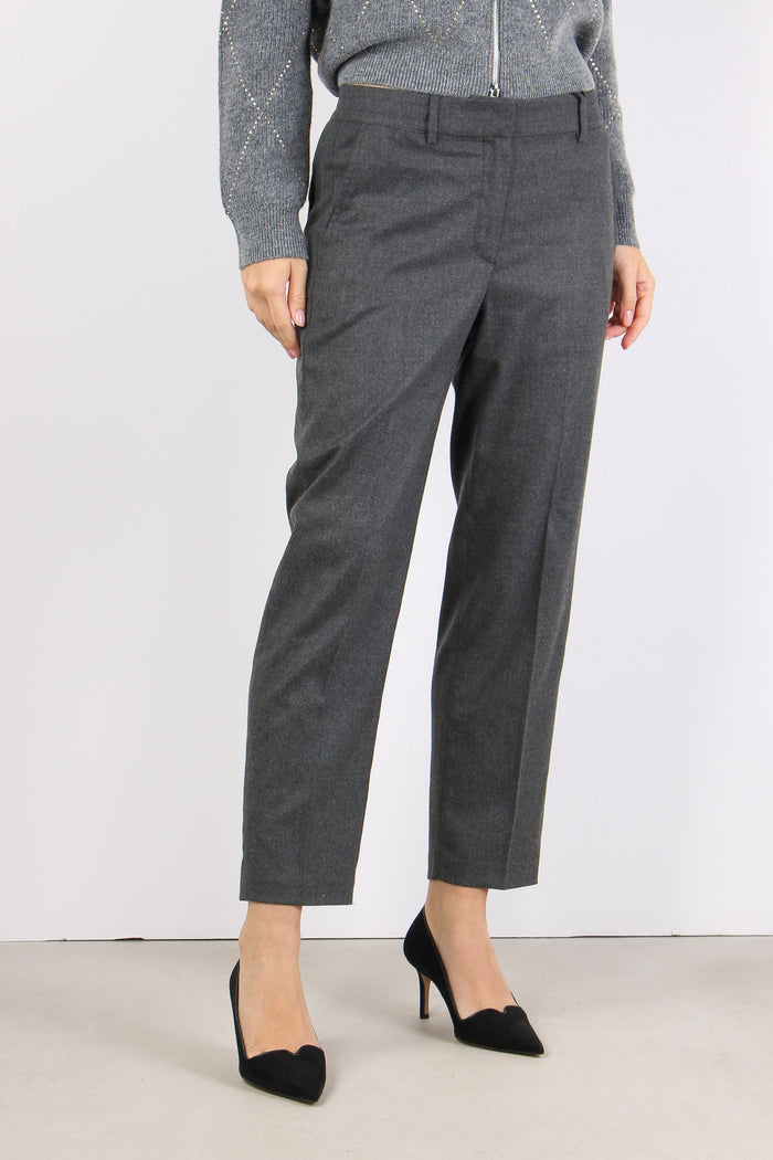 Pantalone Lana  Flanella Grigio-4