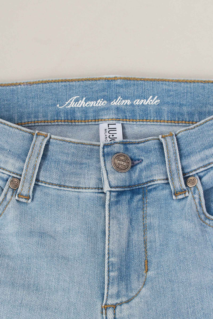 Jeans Authentic Crpped Denim Chiaro-10