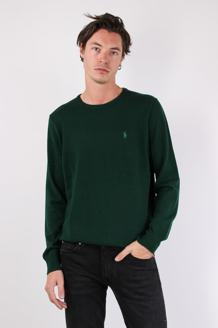 Maglia Girocollo Lambswool Moss Agate-2
