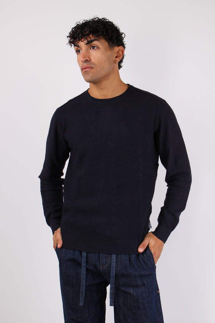 Maglia Viscos Collo Rullino Cobalto