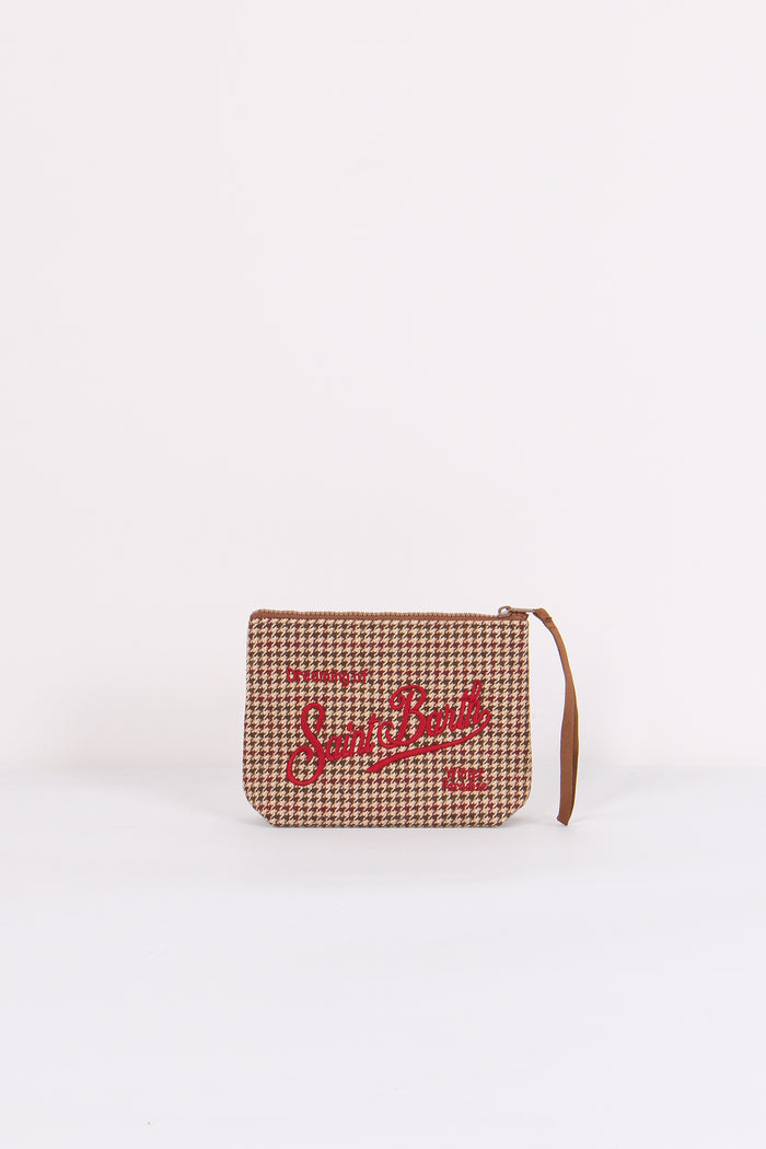 Pochette Pied De Poule Soft Rosso/beige-3