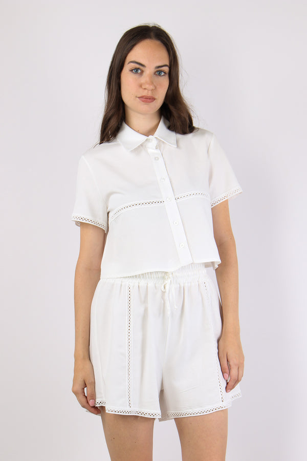 Short Inserto Macrame Bianco-2