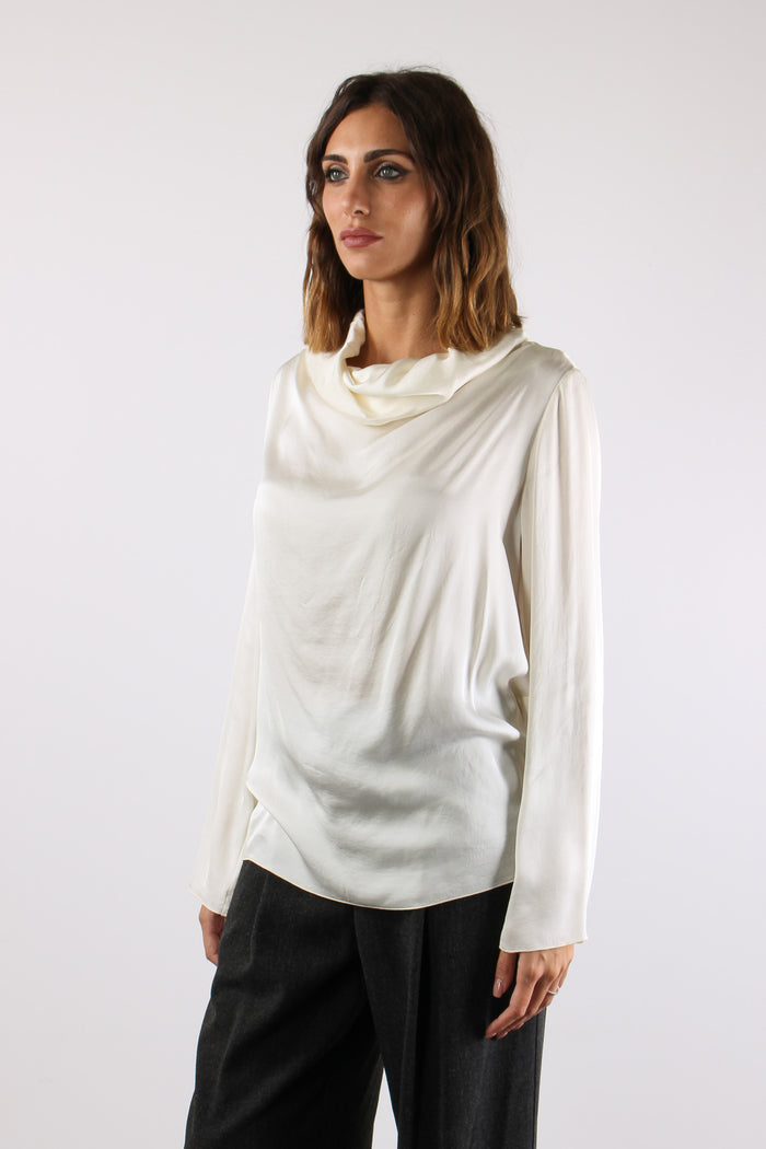 Blusa Collo Cratere Panna-3