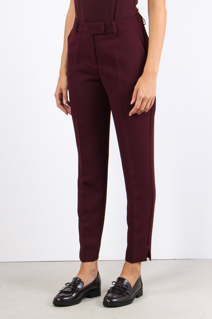 Pantalone Sigaretta Fluido Bordeaux-3