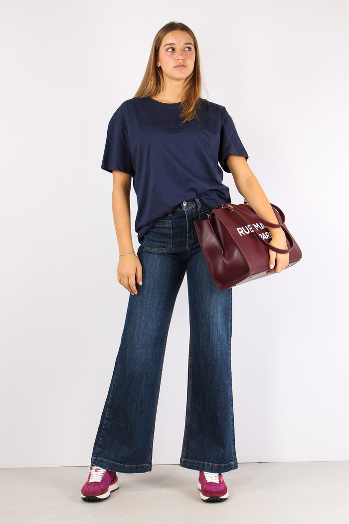 T-shirt Logo 3d Blu Scuro-5