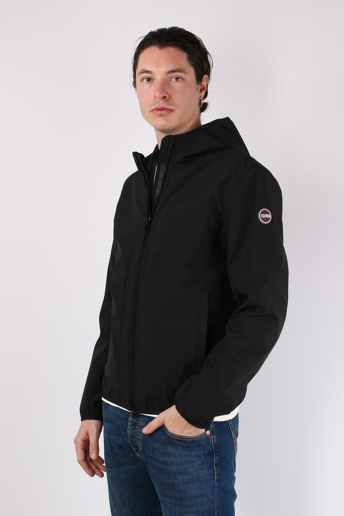 Giubbotto Soft Shell Cappuccio Nero-3