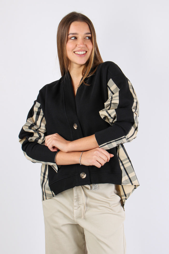 Cardigan Inserto Check Black/vanilla-7