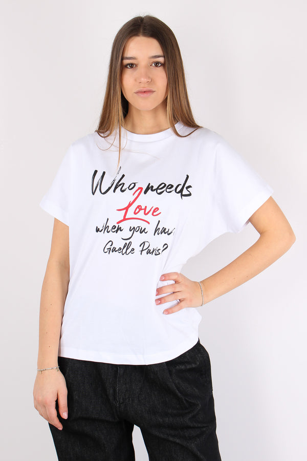 T-shirt Scatoletta Love Bianco
