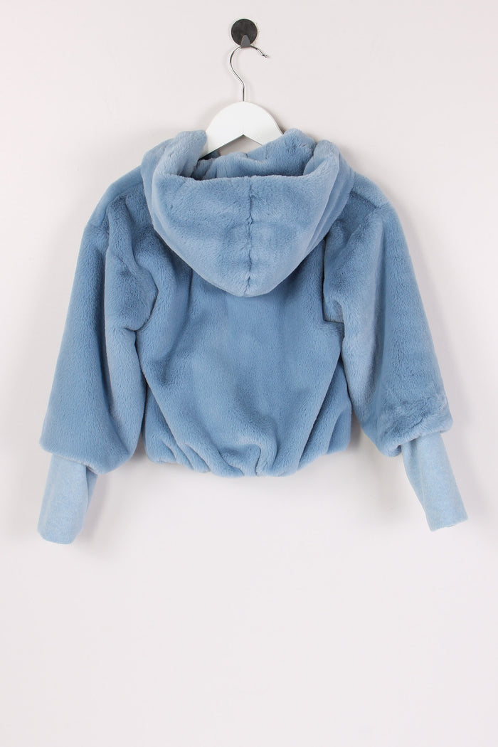 Pelliccia Cappuccio Azzurro-3