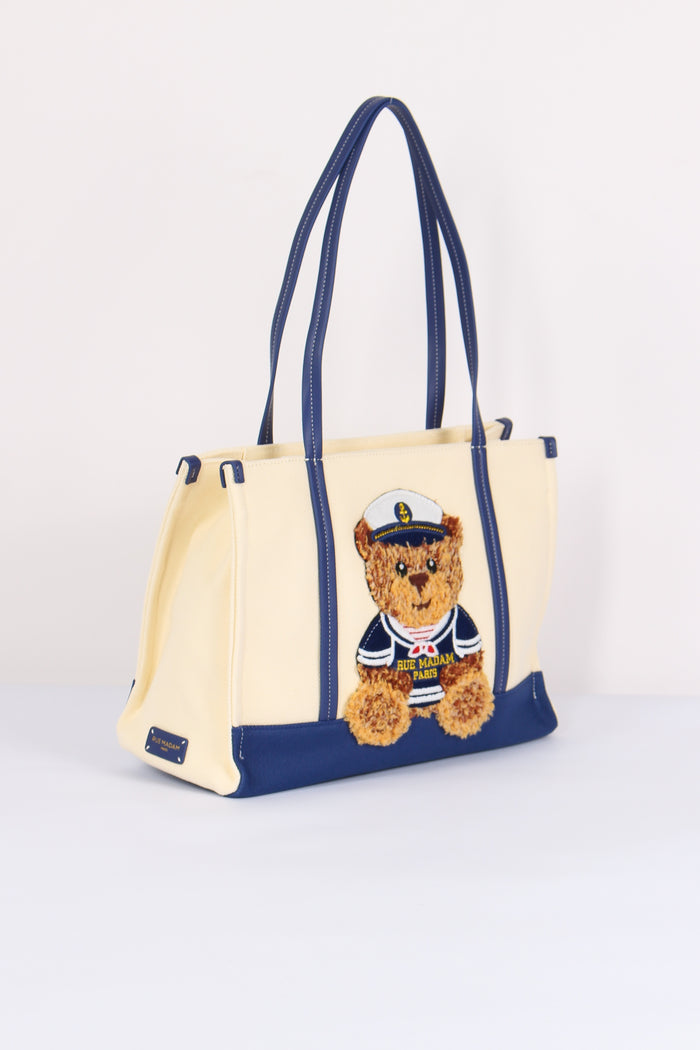 Shopping Canvas Orso Bicolor Blue-7