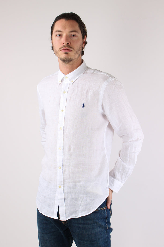 Camicia Lino Slim Fit White-3