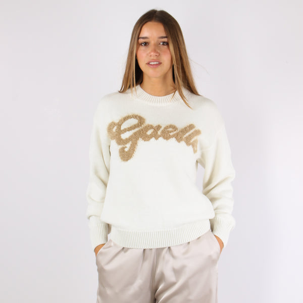 Maglia Logo Mohair Off White-2