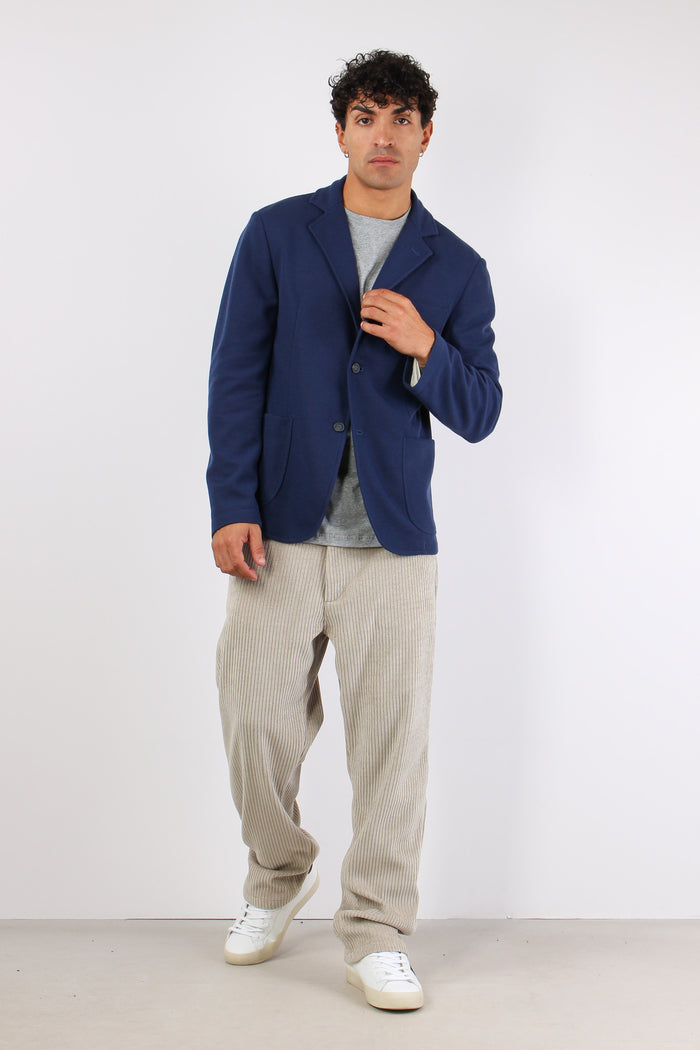 Giacca Basica Tasche Blu-5