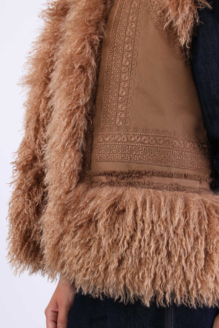 Gilet Mongolia Passamaneria Cammello-8