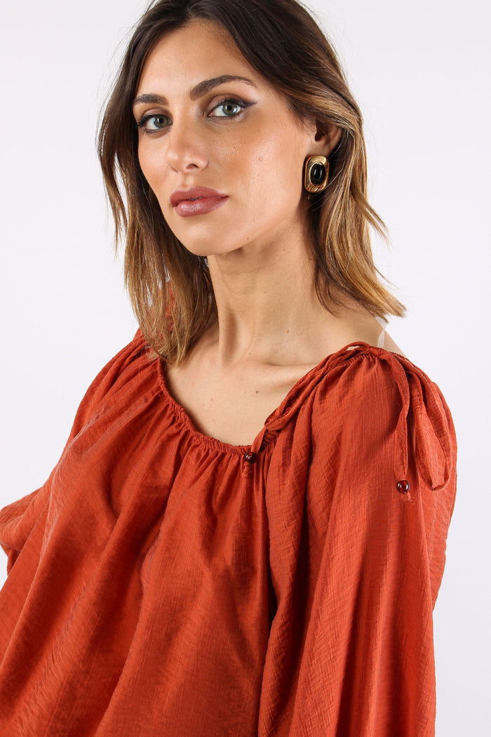 Blusa Scavo Sceso Laccetti Col Ruggine-8