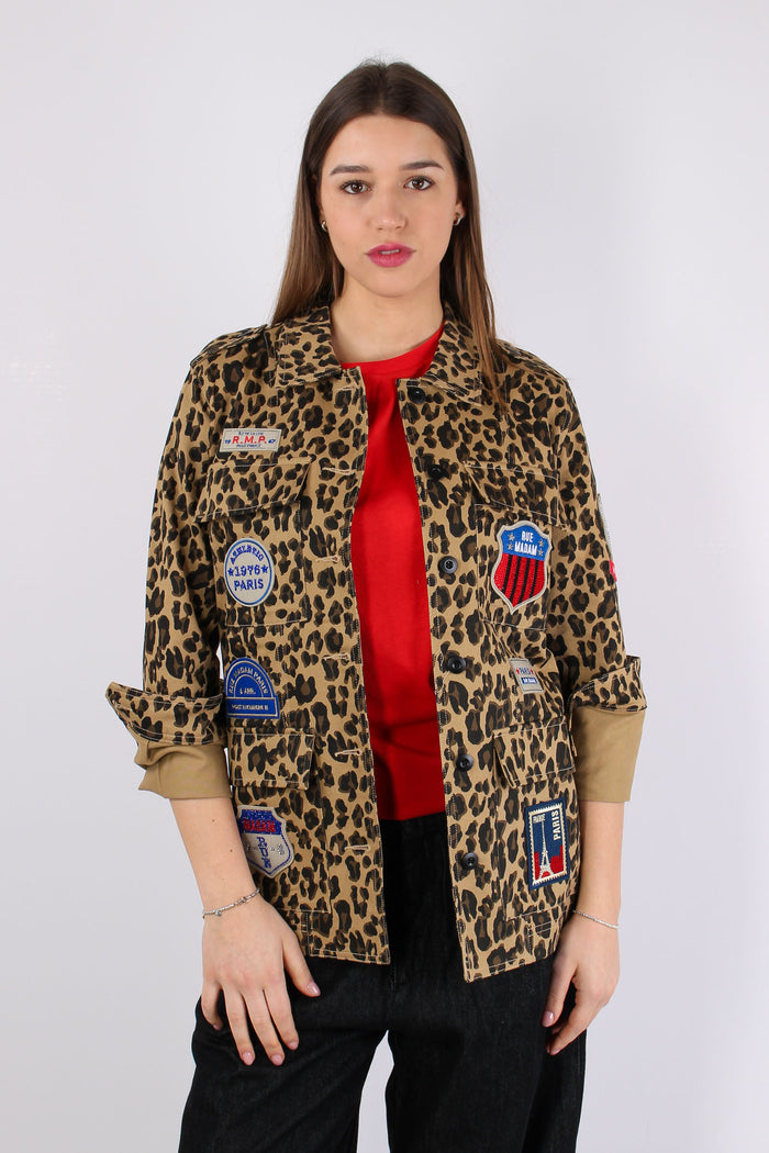 Giacca Over Fantasia Patch Leopard-4