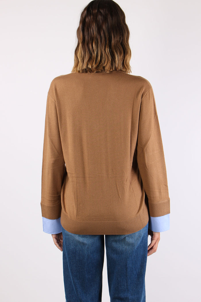 Maglia Girocollo Polsino Popeline Cocoa/pop Dusk-4