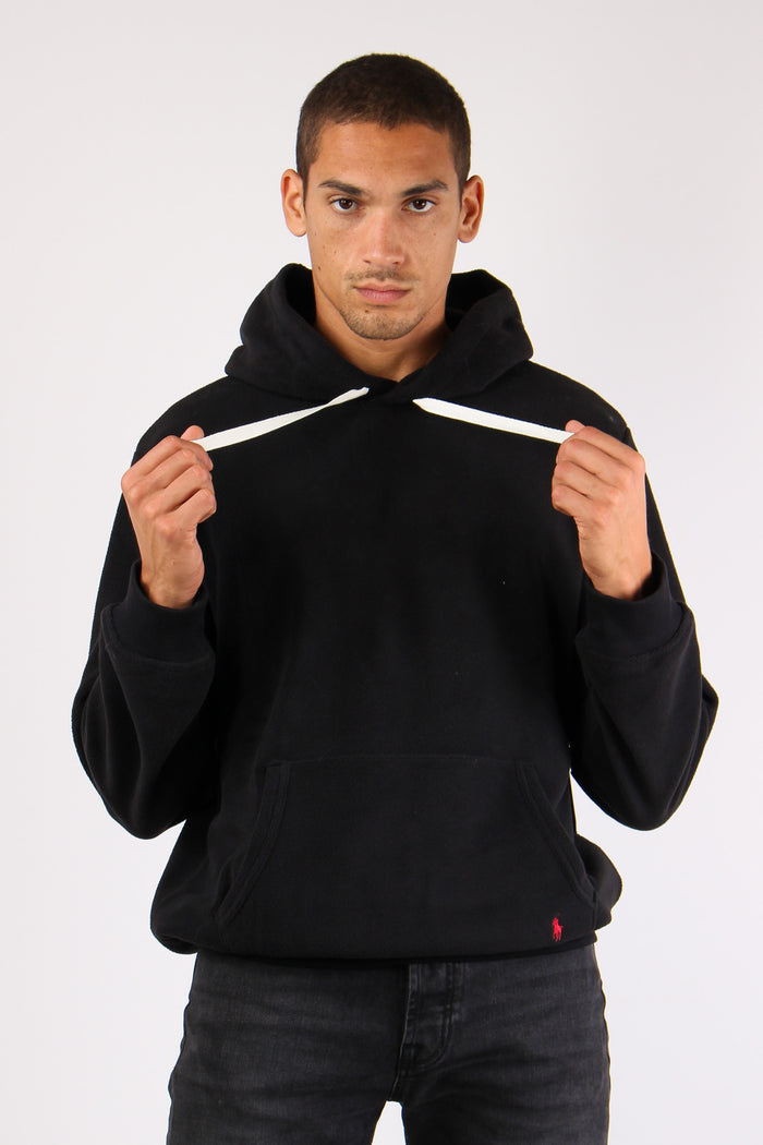 Felpa Cappuccio Pile Polo Black