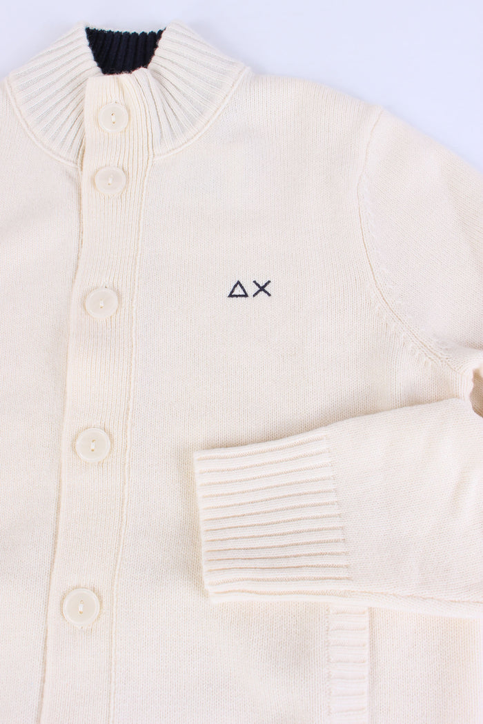 Giacca Maglia Bottoni Bianco-4