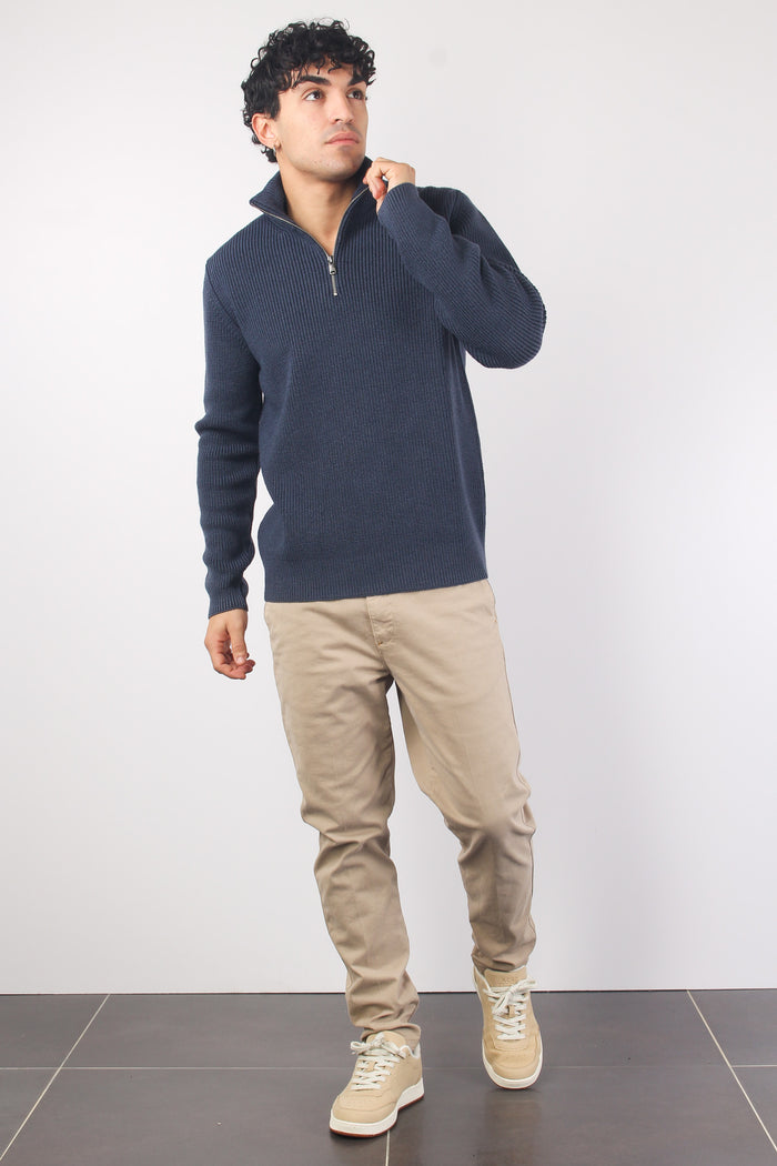 Maglia Mezza Zip Costa Inglese Blu Notte-3