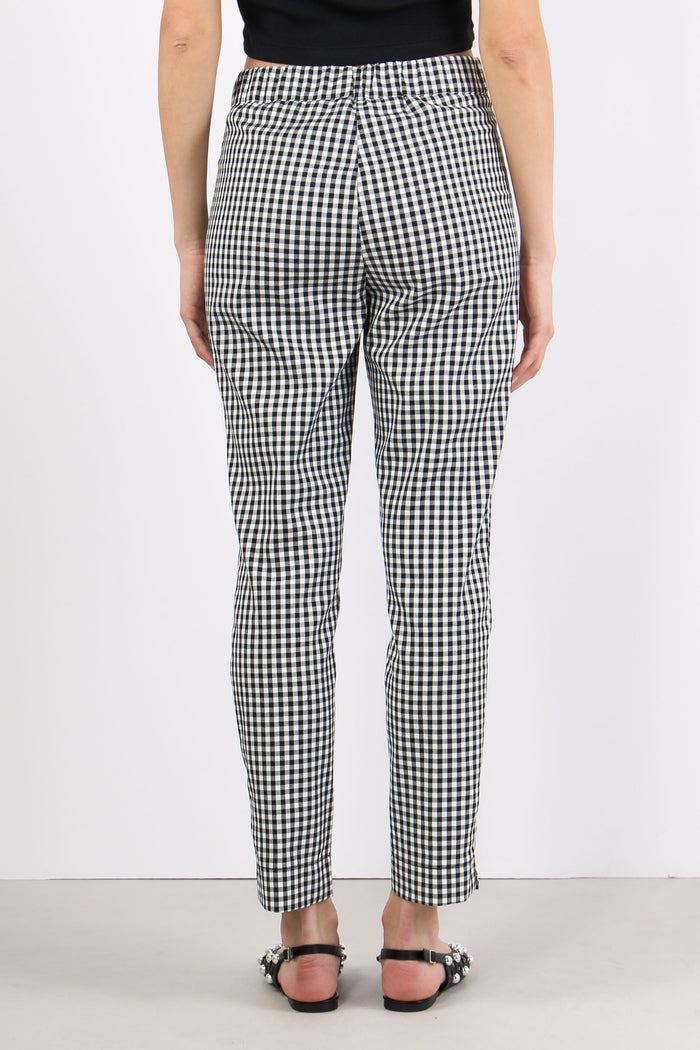 Pantalone Sigaretta Vichy Bianco/nero-4