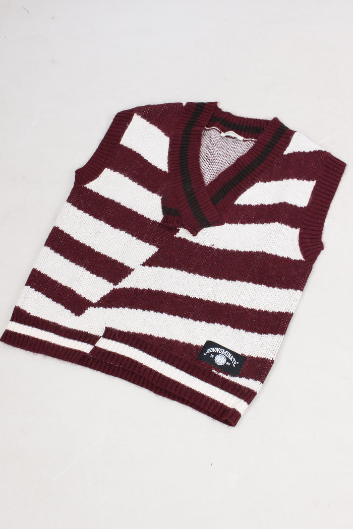 Gilet Righe Bordeaux-6