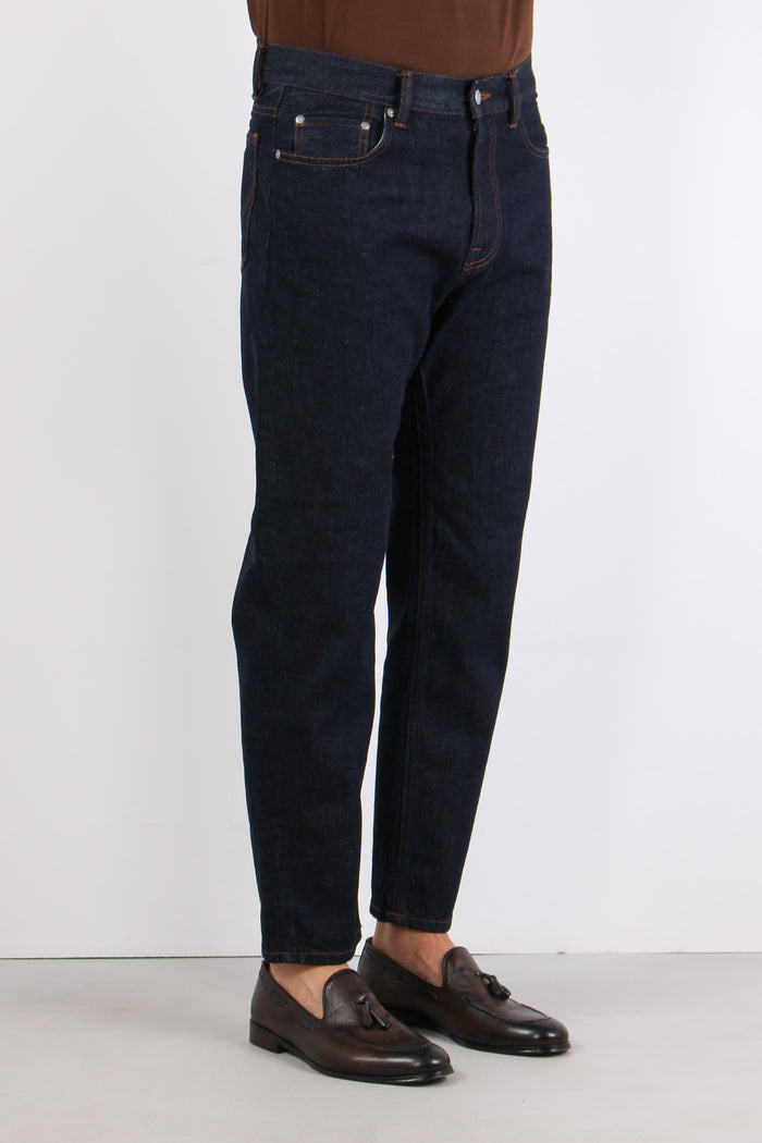 Denim Cuciture Contrasto Denim Scuro-4
