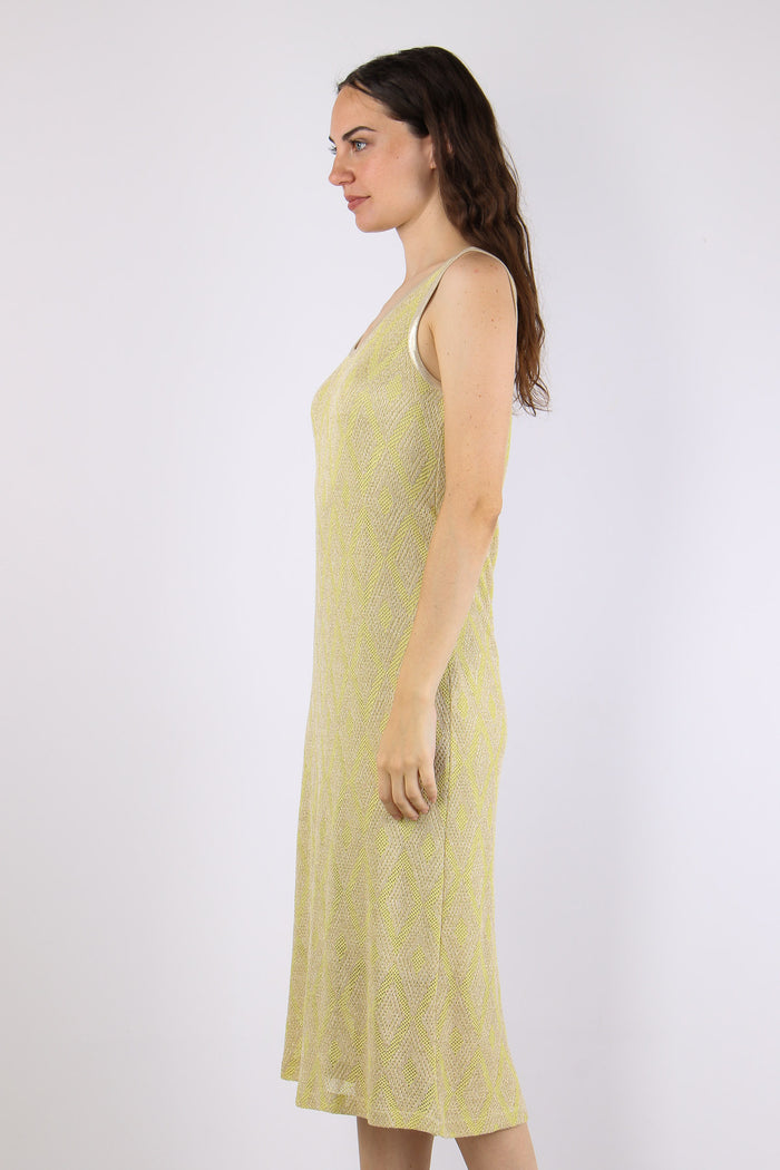 Abito Jacquard Lurex Naturale/giallo-3