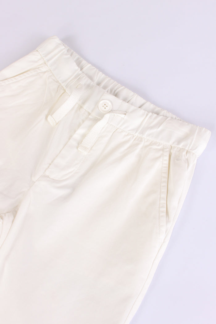 Pantalone Cotone Coulisse Bianco-9