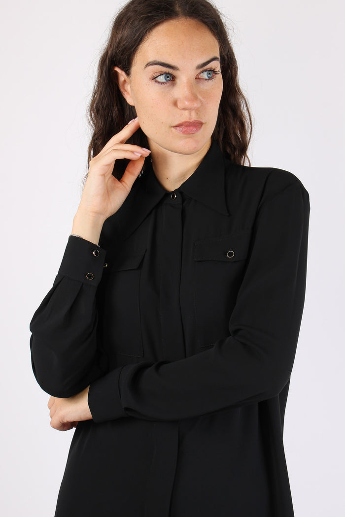 Camicia Viscosa Taschine Black-8