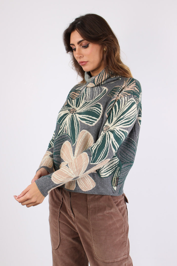 Collo Alto Stampa Grigio-7