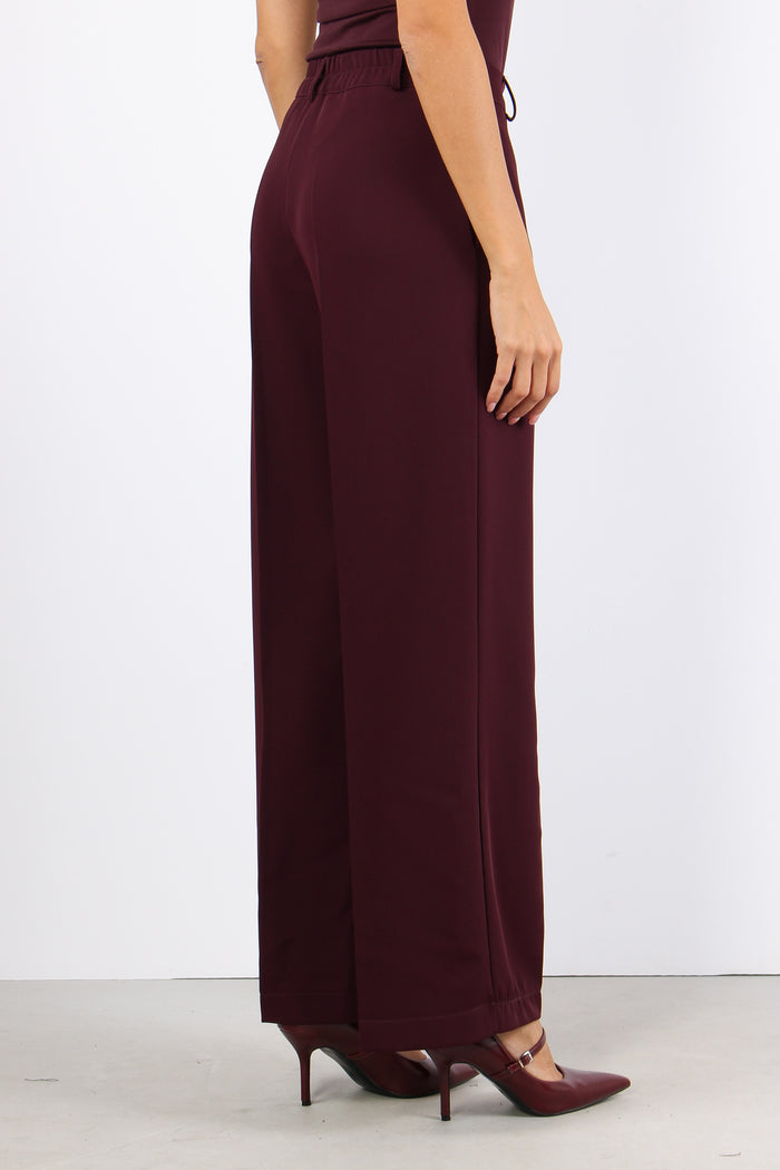 Pantalone Palazzo Fluido Bordeaux-5