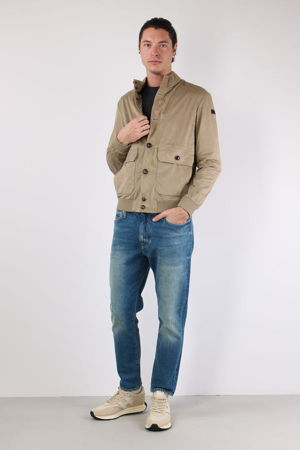 Giubbotto Effetto Dainetto Tasca Patta Tabacco