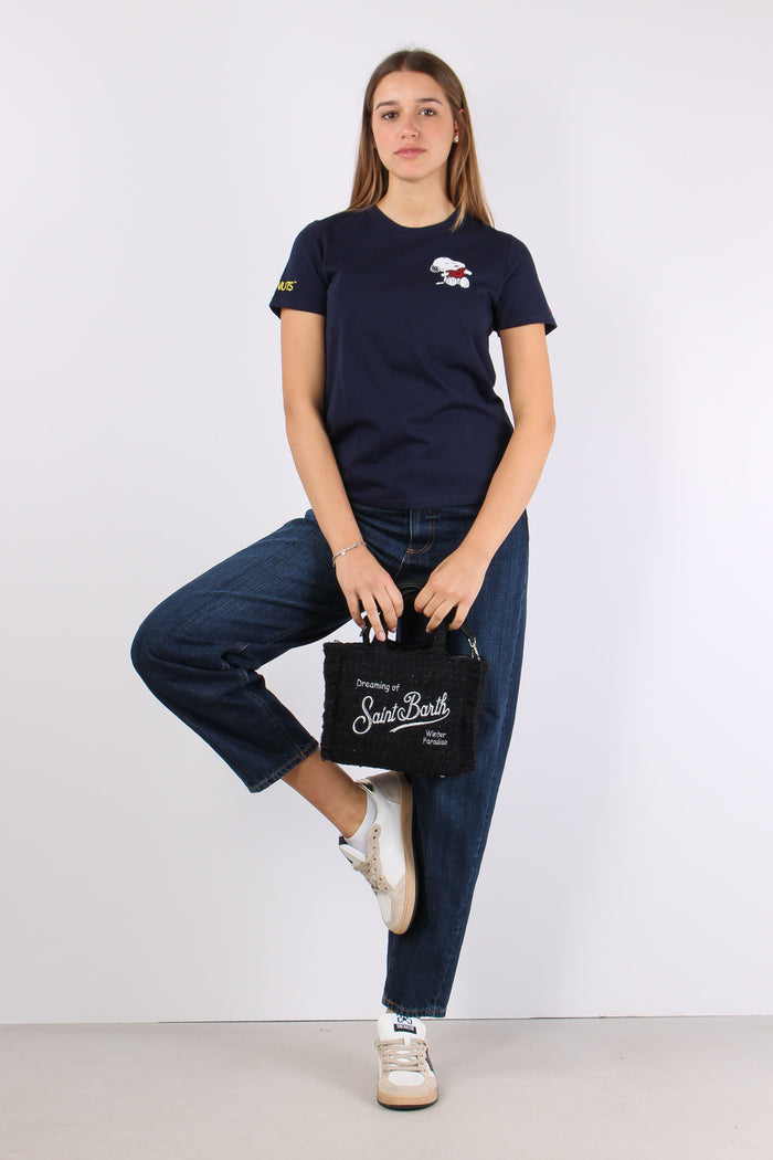T-shirt Stampa Laterale Navy Blue-3