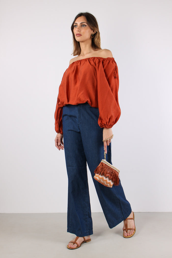 Blusa Scavo Sceso Laccetti Col Ruggine-5