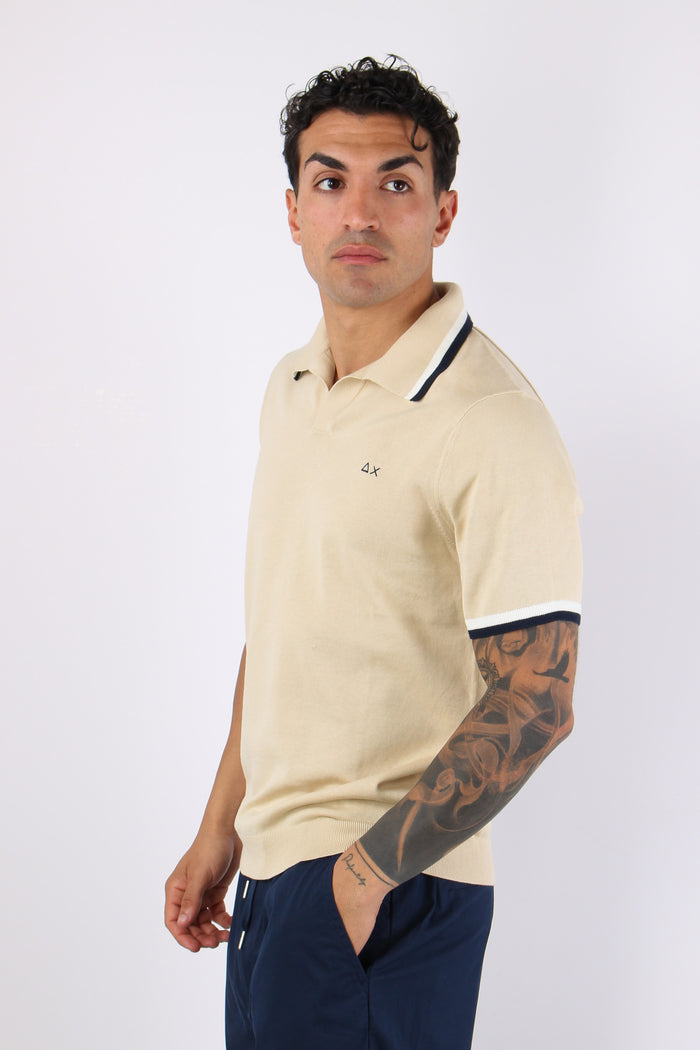 Polo Derby Filo Riga Contrasto Beige-3