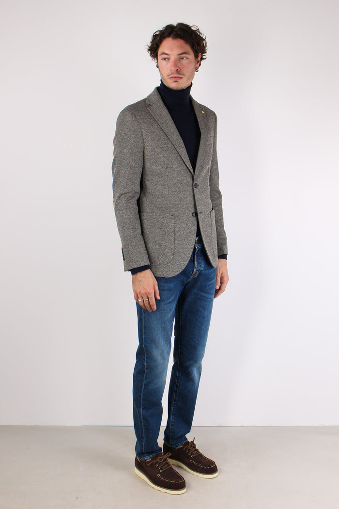 Giacca Tramata Grigio-6