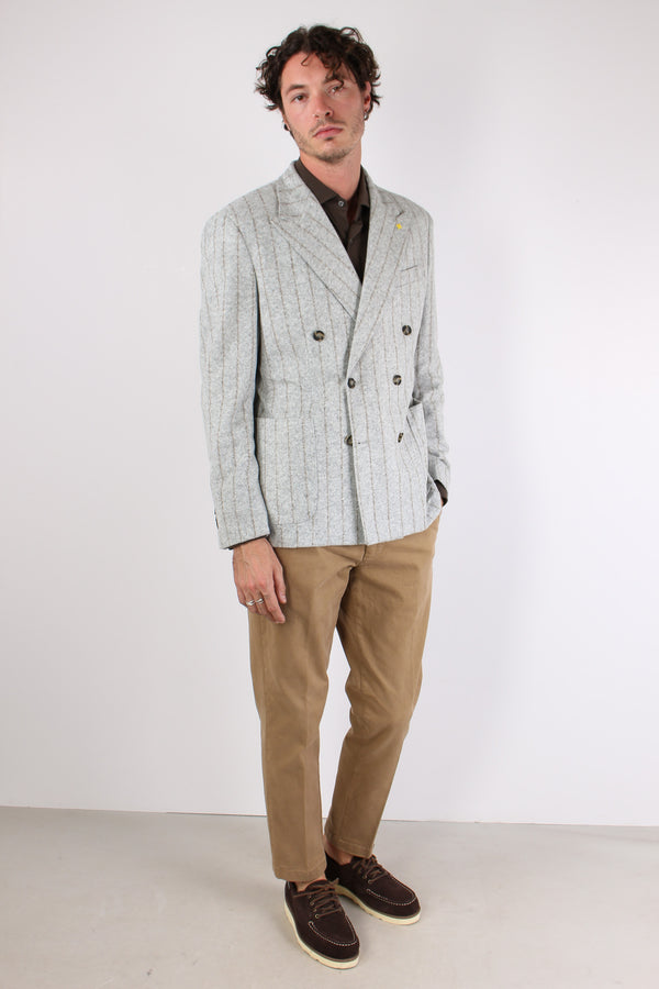 Giacca Gessata Grigio-2