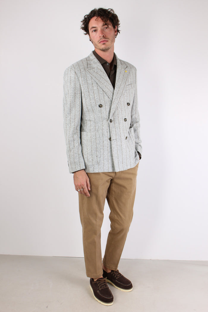 Giacca Gessata Grigio-2