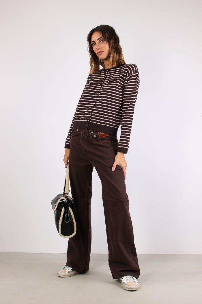 Denim Abbottonatura Asimmetrica Mole-5