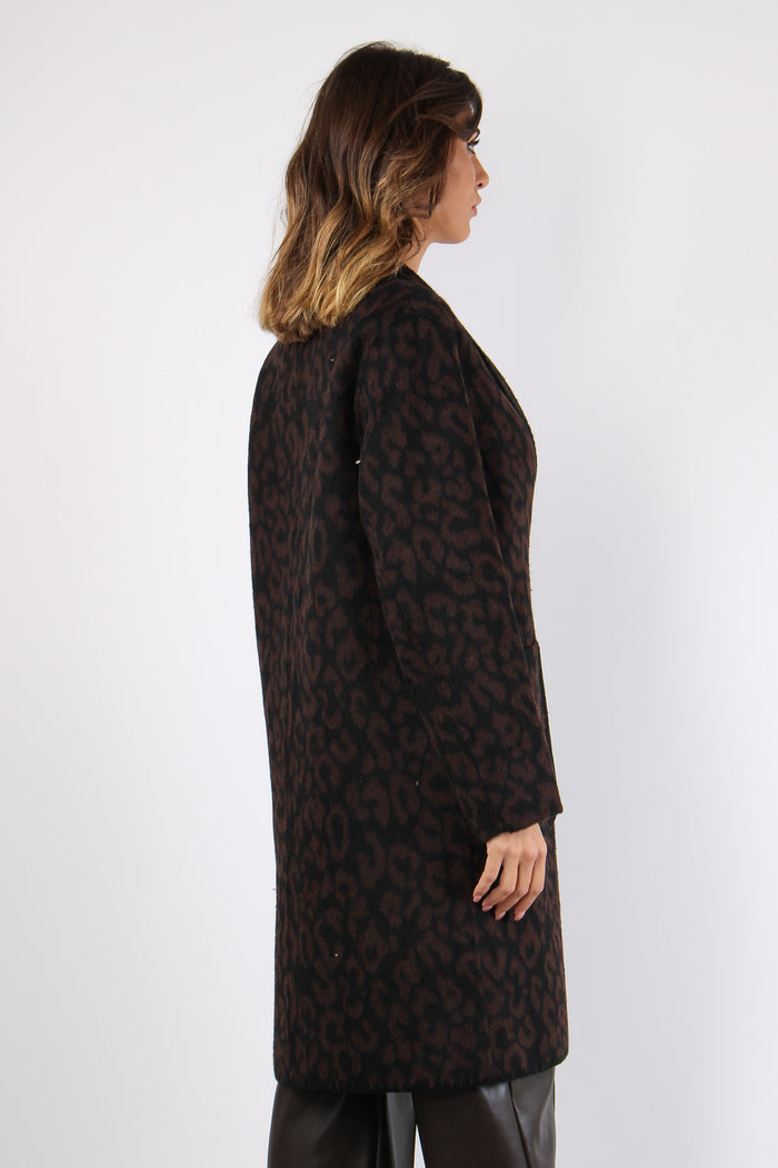 Cappotto Monopetto Over Leopard-6