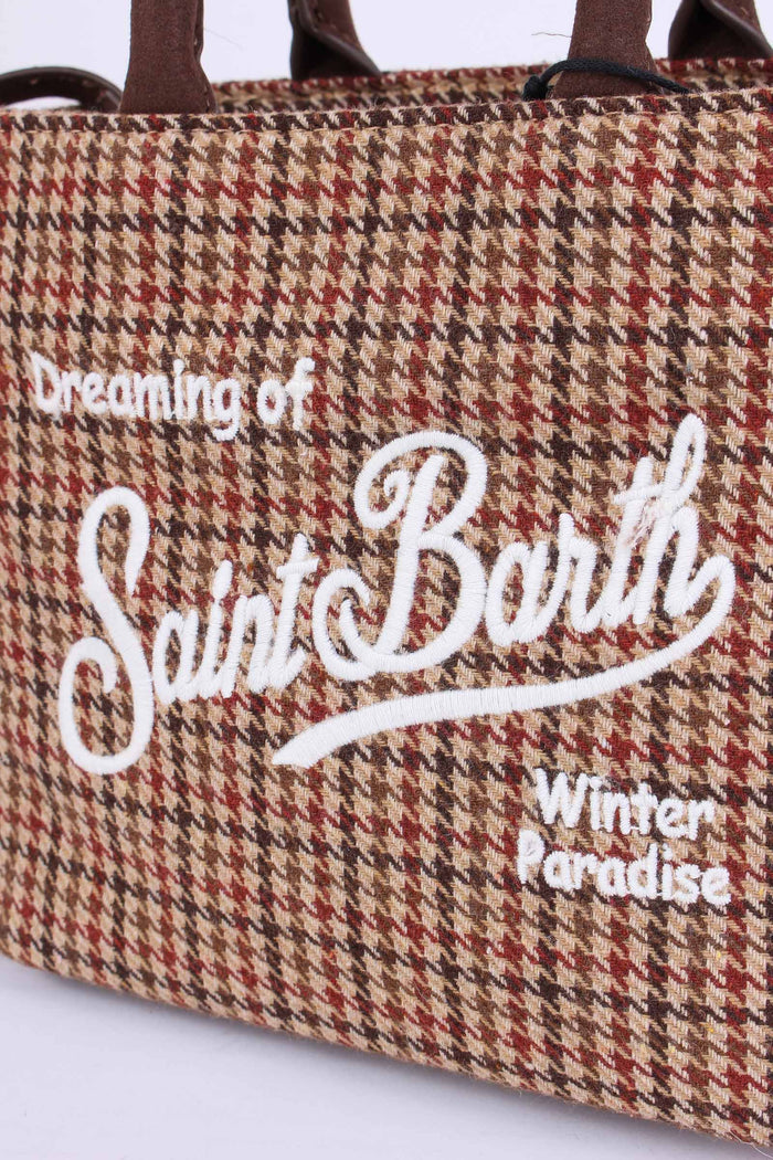 Shopping Lana Pied De Poule Rosso/beige-5