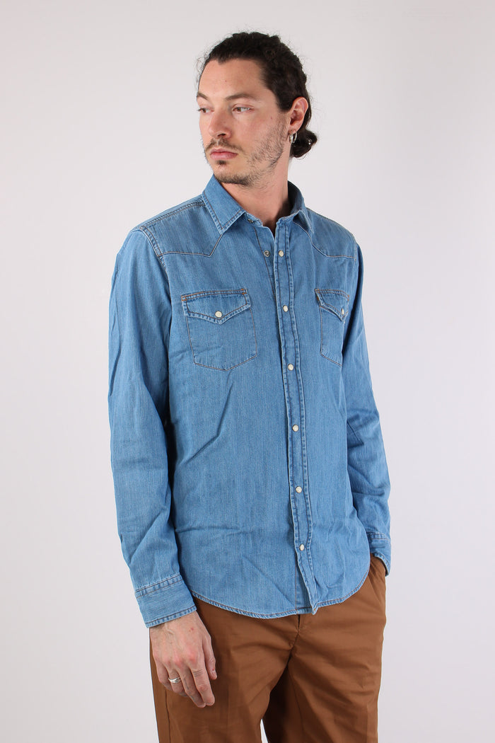 Camicia Denim Automatici Denim Chiaro-6