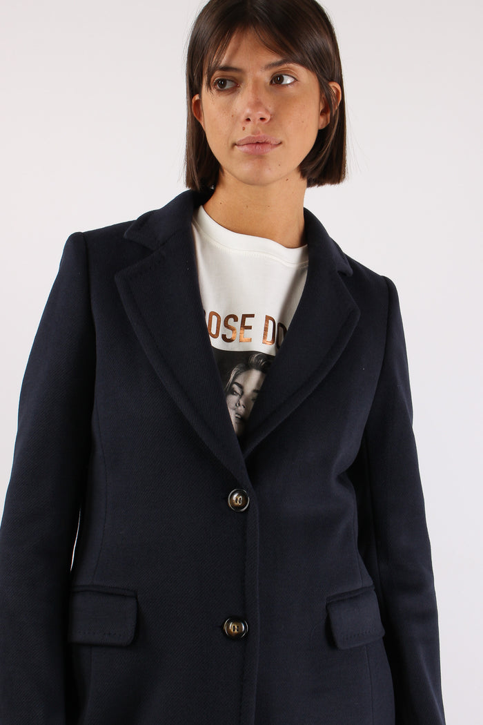 Cappotto Lungo Monopetto Blu-8