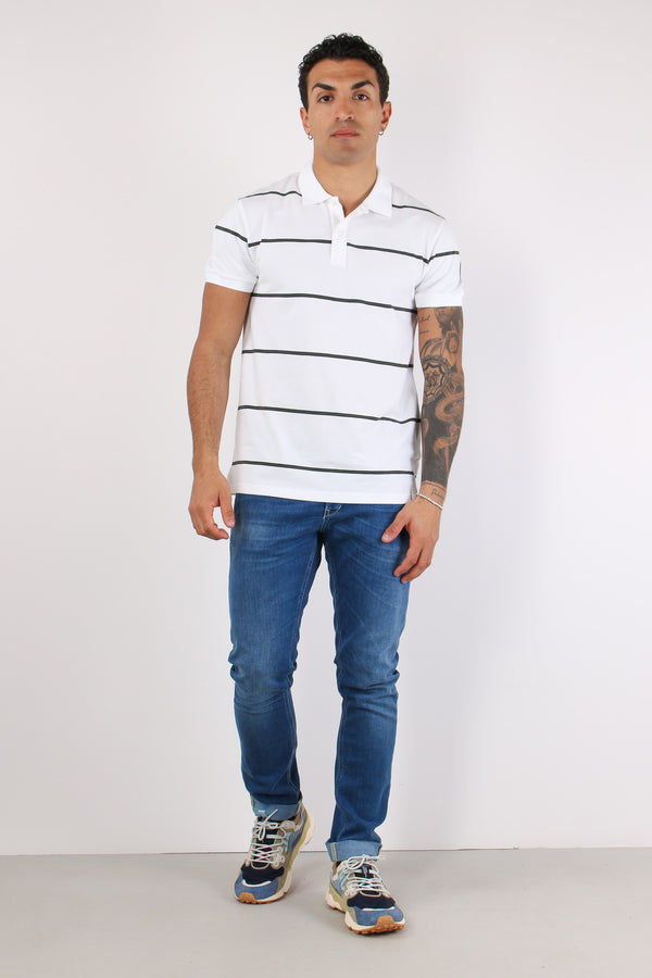 Polo Piquet Riga Bianco/jeep/navy-2