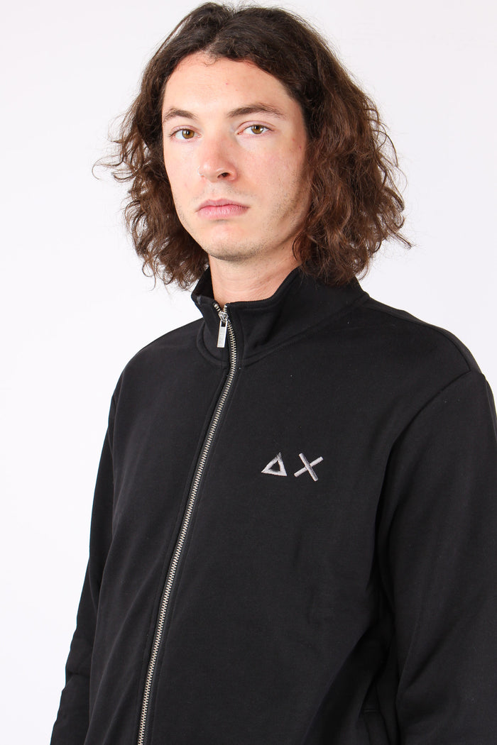 Maglia Cotone Full Zip Nero-6