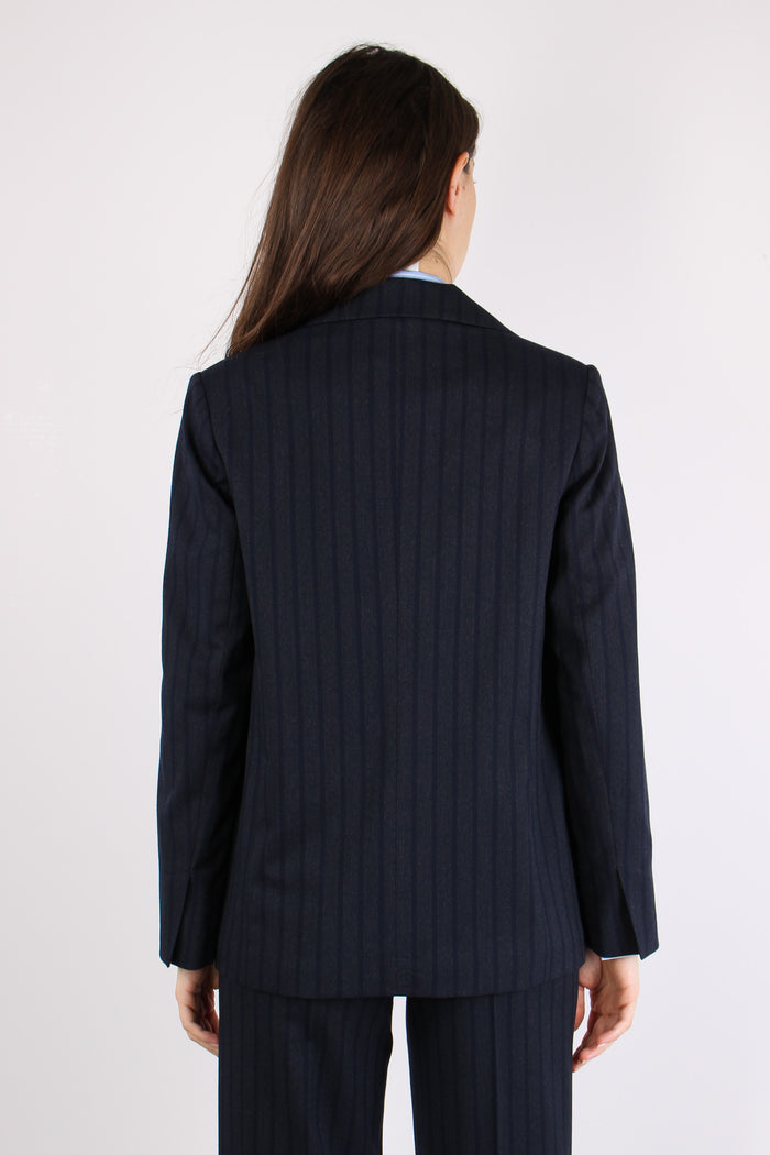 Giacca Gessata Blu/fango-3