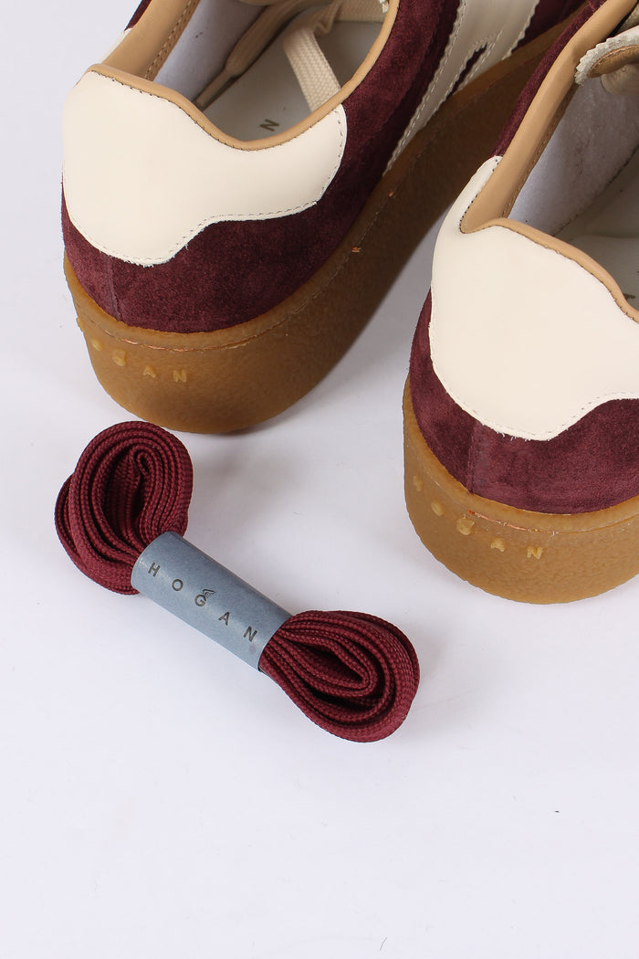 Sneakers H698 Allacciato H Platform Bordeaux/bianco-4