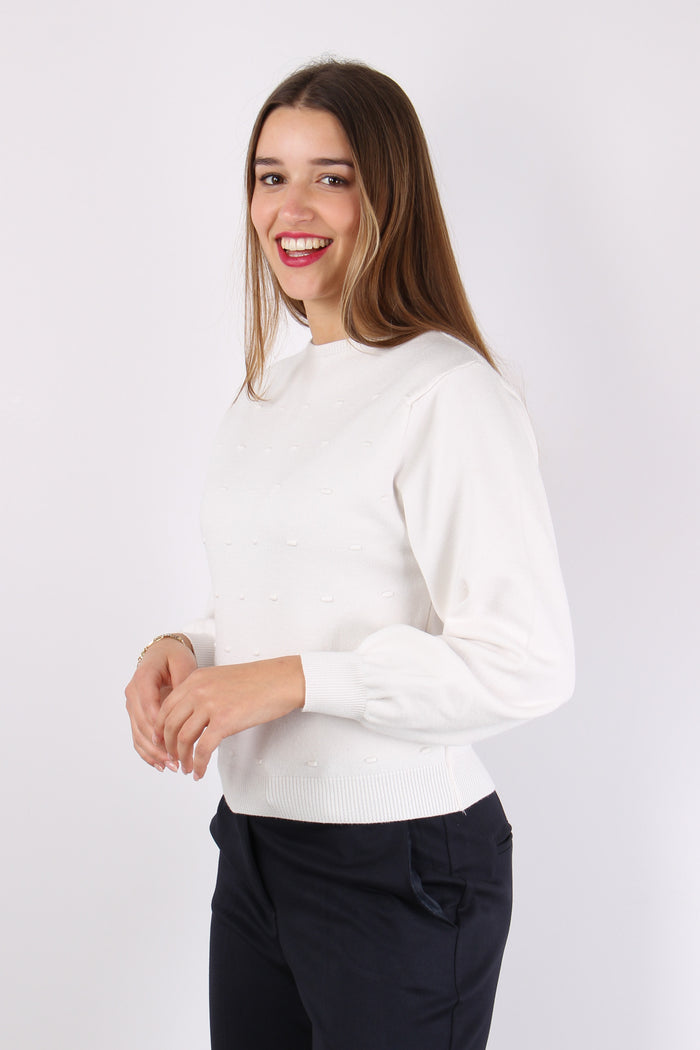 Maglia Scatoletta Punto Noccio Panna-2