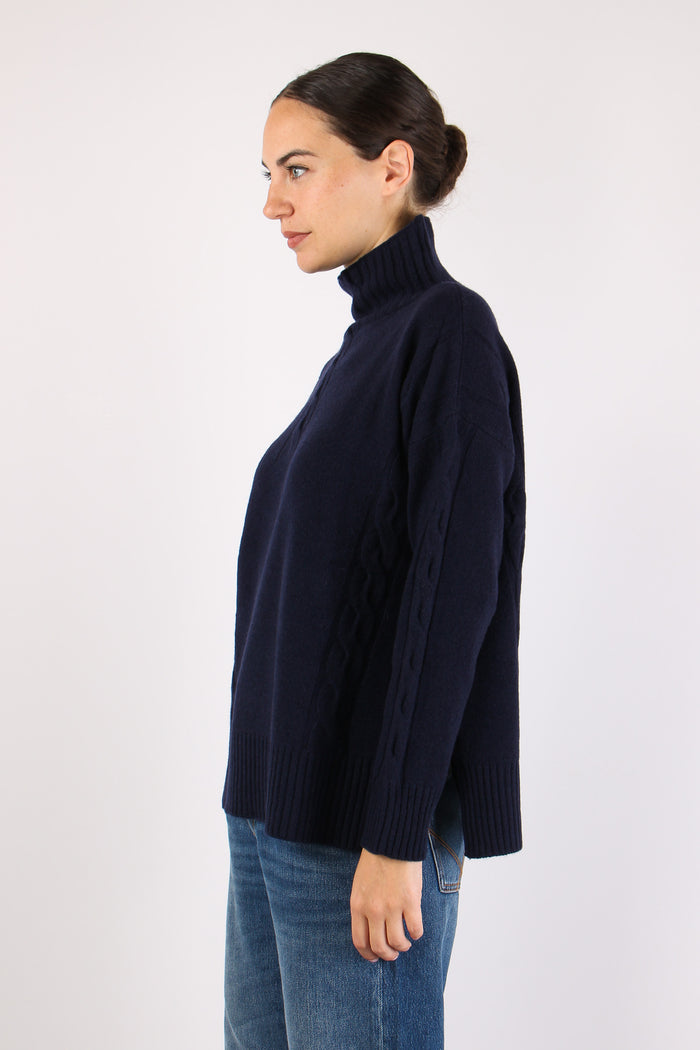 Collo Alto Treccia Navy-4